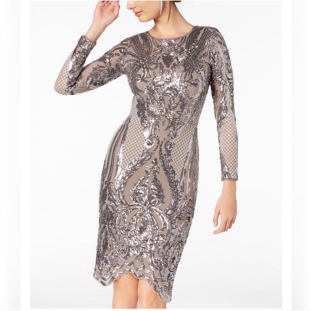 Betsy & Adam Women's Sequin Bodycon Cocktail Dress Size 6